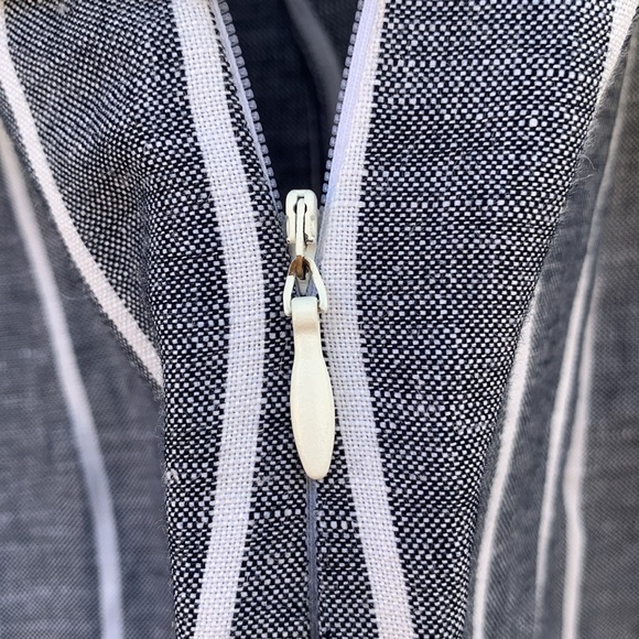 Loft Striped V Neck Cropped Jumpsuit - Picture 10 of 13